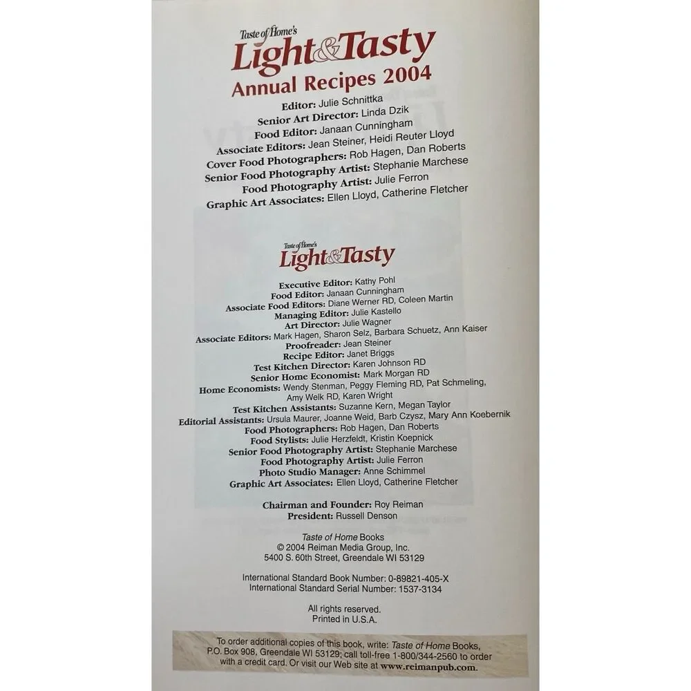 Taste of Home's Light & Tasty 2004-2007 & Healthy Cooking 2009 - Lot of 3-HC